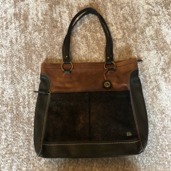 The Sak Handbags - The Sak Brown Leather & Suede Tote Shoulder Bag